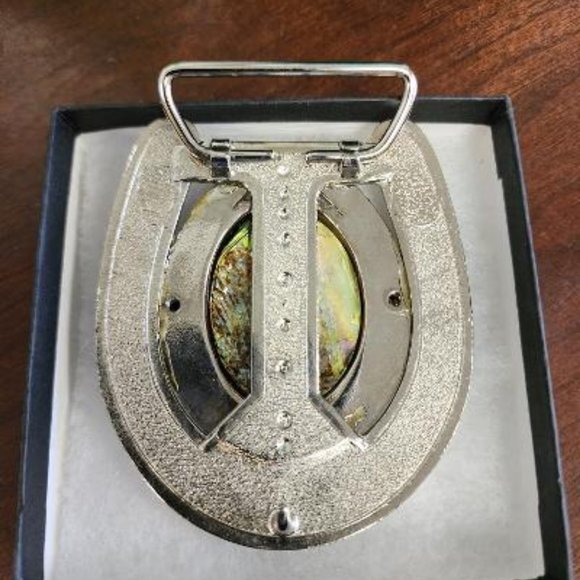 Custom Made Abalone Shell  Belt Buckle Vintage Western Style - Picture 4 of 6